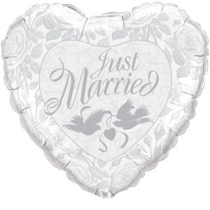 Jumbo-Folienballon Just Married, silber