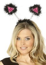 Junggesellin Haarreif schwarz-pink