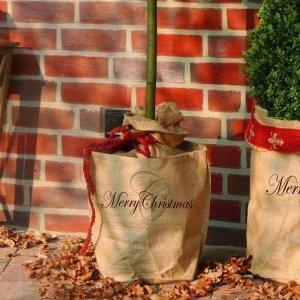 Jute-Übertopf Merry Christmas, 35 x 38 c