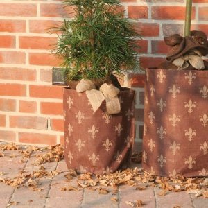 Juteübertopf Lilie 35x38 cm