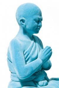 KARE Deko Figur Buddha Velvet blau
