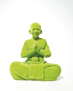 KARE Deko Figur Buddha Velvet grün