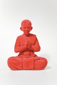 KARE Deko Figur Buddha Velvet rot