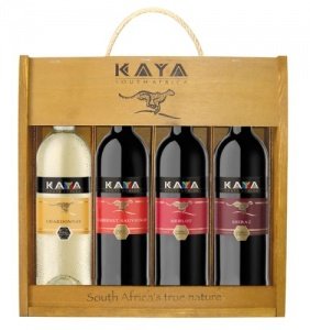 KAYA Holzkiste4 Sorten Wein