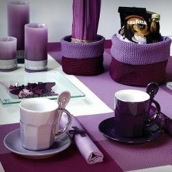 Kaffee-Set lila/ flieder