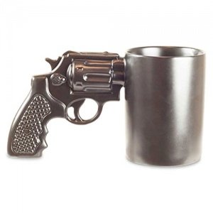 Kaffeebecher Kaffeetasse Revolver Revolverbecher Pistolentasse Pistolenbecher 12 x 21,5 cm