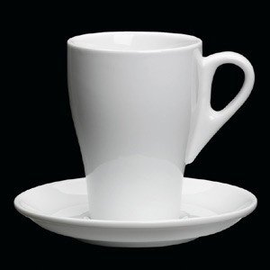 Kaffeebecher ´Roma´ aus Porzellan, weiß