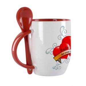 Kaffeebecher mit Löffel *Hearts*