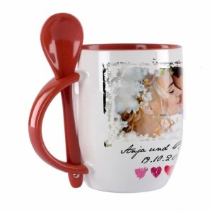 Kaffeebecher mit Löffel *Romantic Moment