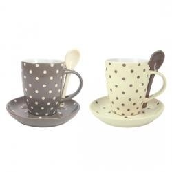 Kaffeetasse Puntini creme taupe