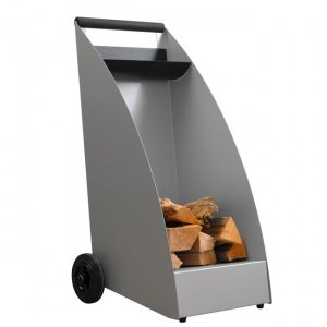 Kaminholzwagen DesignWood Edelstahl, geb
