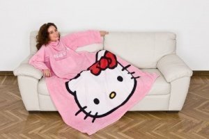 HELLO KITTY © Special Edition Fleece Decke mit Brusttasche und Ärmeln 