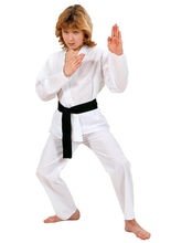 Karate KungFu Kinderkostüm weiss-rot-sch