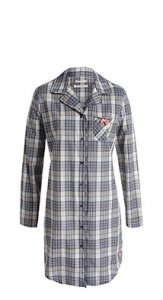 Kariertes Baumwoll Nachthemd