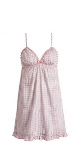 Kariertes Baumwoll Nachthemd