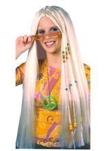 Karneval Hippie 70er Perücke blond