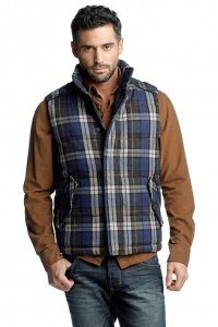 Karo Steppweste aus Woll-Mix