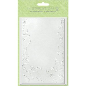 Kartenset Celebration Blumen,weiß