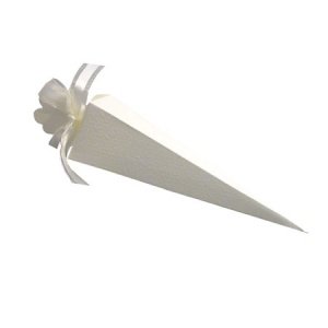 Kartonage Tüte, creme mit Prägung