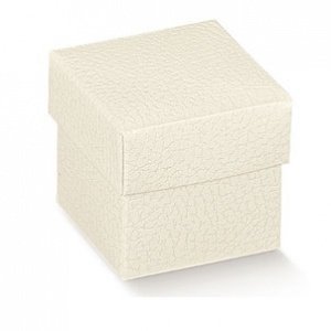 Kartonage Würfel, creme mit Glanzeffekt