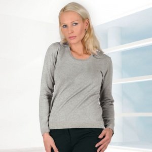 Kaschmir Rundhals hellgrau