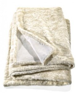 Katrin Leuze Webpelzdecke Lamm uni ecru