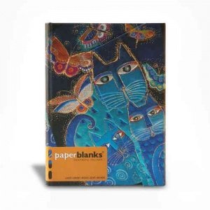 -Katzen in Blau mit Schmetterlingen-, li