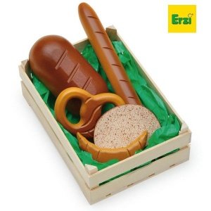 Kaufladenzubehör Kiste mit Brot