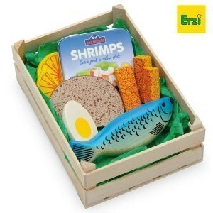 Kaufladenzubehör Kiste mit Fisch