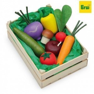 Kaufladenzubehör Kiste mit Gemüse