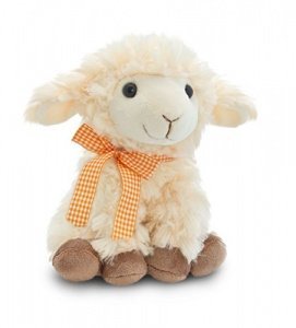 Keel Toys Plüschtier Baby Schaf, Lamm mit Schleife, Kuscheltier sitzend ca. 20 cm