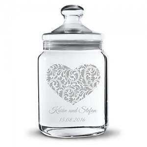 Keksdose Herz aus Glas