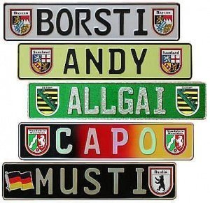 Kennzeichen mit Ihrem Landeswappen oder 