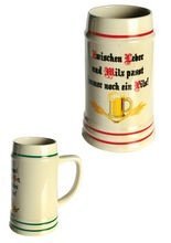 Keramik Bierkrug - Zwischen Leber und Milz