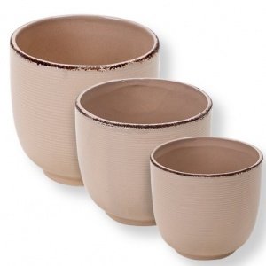 Keramik Topf Set beige-grau