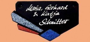 Keramik - Türschild Grafic Design in Gra