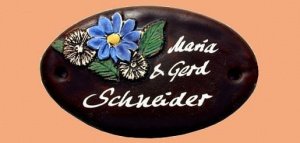 Keramik - Türschild Klassik Art in dunkl