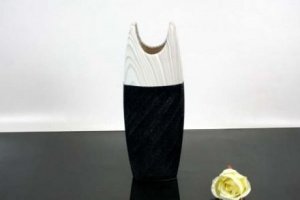 Keramikvase in Holzoptik schwarz/weiß 31