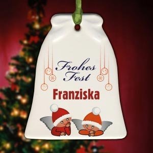 Keramikweihnachtsglocke *Engel* mit Name