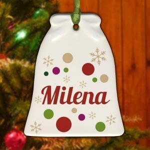 Keramikweihnachtsglocke mit Namensaufdru