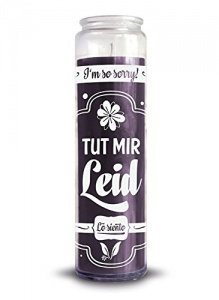 Kerze im Glas TUT MIR LEID Windlicht