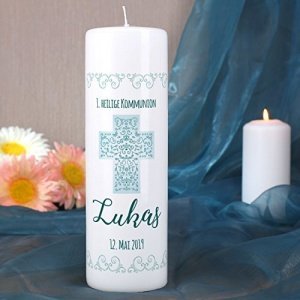 Kerze zur Kommunion mit Namen