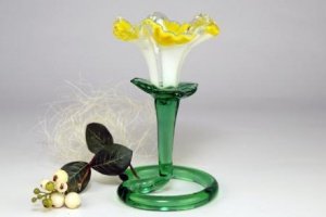 Kerzenleuchter Blume gelb