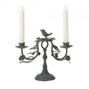 Kerzenständer -Sperling-, grau, Lisbeth 