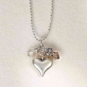 Kette -Heart- grau/taupe, Angels Welcome