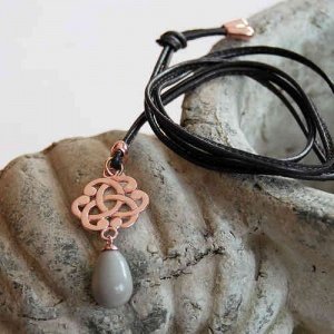 Kette Ornament rotgold/dunkelgrau, Heide