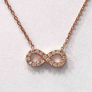 Kette -Schleife-, silber rotvergoldet,  