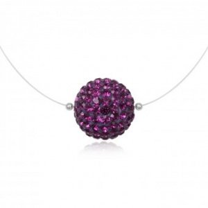 Kette Silber Crystal Ball Purple