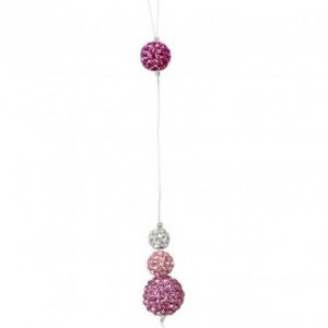 Kette Silber Crystal Balls Silver-Pink