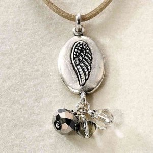 Kette -Wing Amulett- grau, Angels Welcom